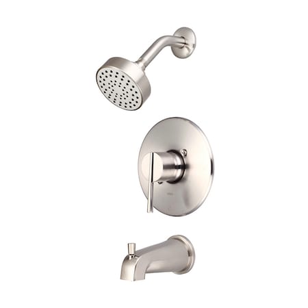 Olympia Faucets Single Handle Tub/Shower Trim Set, Wallmount, Brushed Nickel, Style: Transitional T-2380-BN